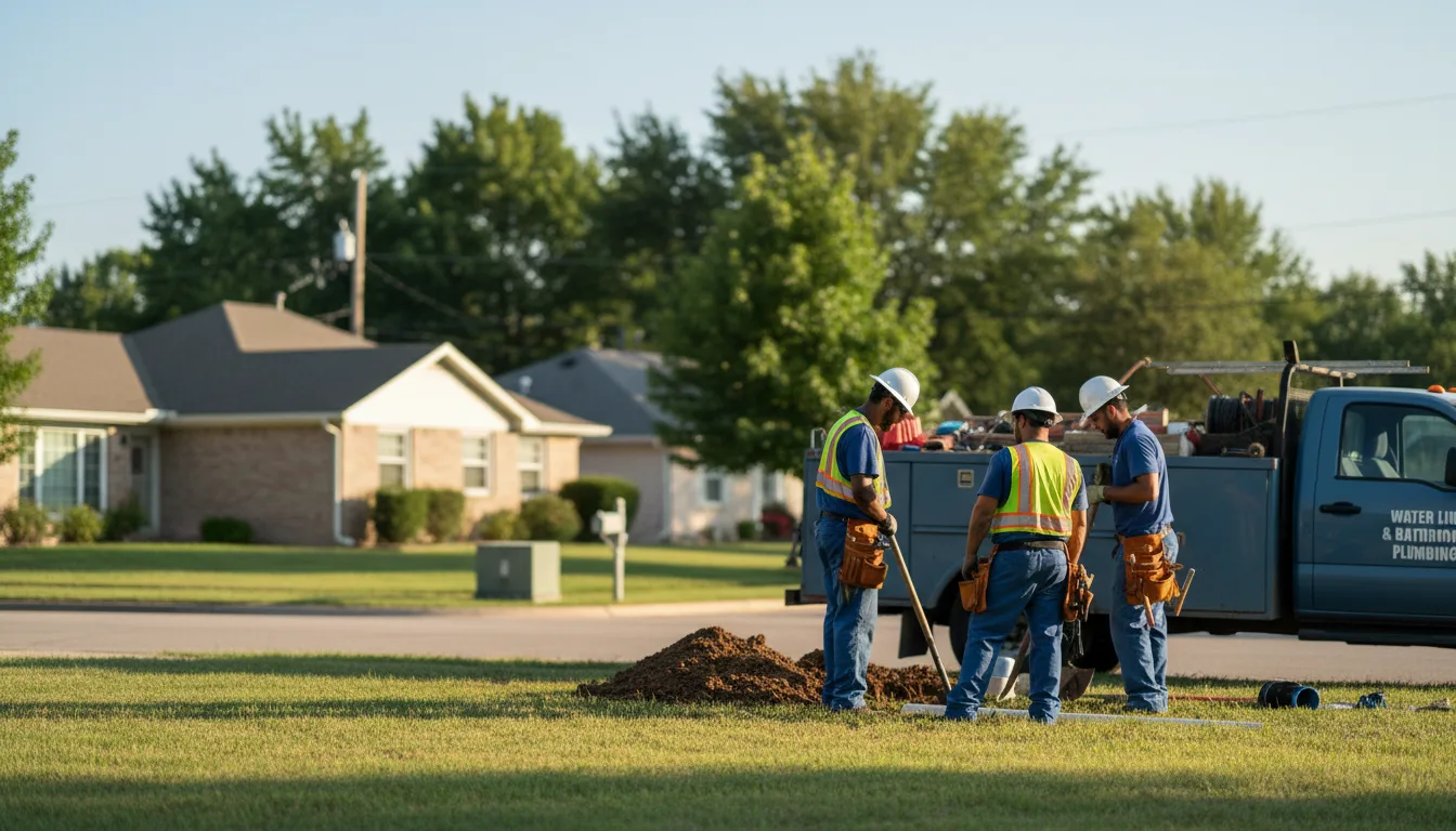 Residential water line and bathroom plumbing service in Sharon, KS